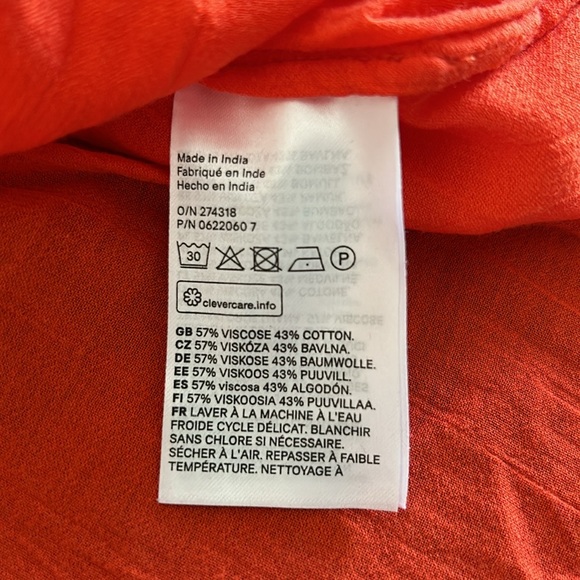 🎈3/$25🎈NWT H&M Orange One Shoulder Top - Picture 5 of 6
